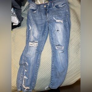 Women's Blue Distressed Jeans